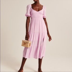 Abercrombie Smocked Short Sleeve Midi Dress